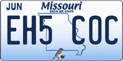 MO license plate EH5C0C