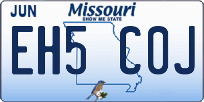 MO license plate EH5C0J