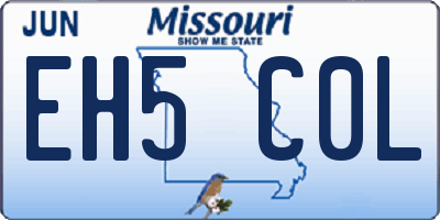 MO license plate EH5C0L