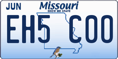 MO license plate EH5C0O