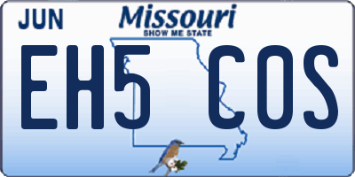 MO license plate EH5C0S
