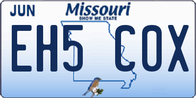 MO license plate EH5C0X