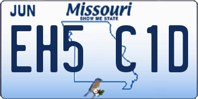 MO license plate EH5C1D