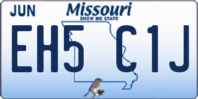 MO license plate EH5C1J