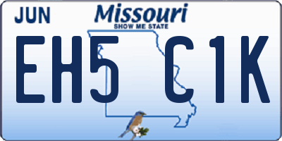 MO license plate EH5C1K