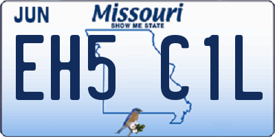 MO license plate EH5C1L