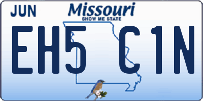 MO license plate EH5C1N