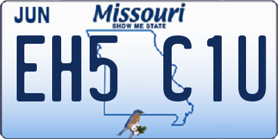 MO license plate EH5C1U