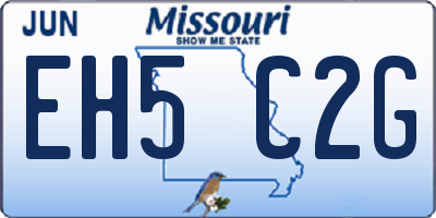 MO license plate EH5C2G