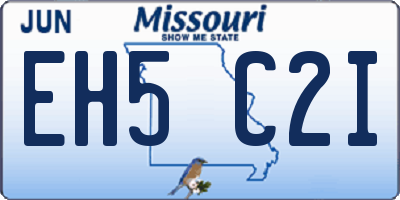 MO license plate EH5C2I