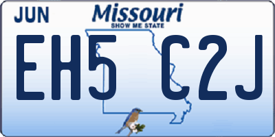 MO license plate EH5C2J