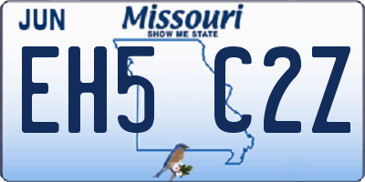 MO license plate EH5C2Z
