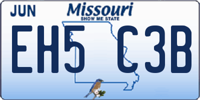 MO license plate EH5C3B