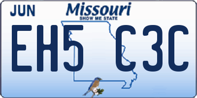 MO license plate EH5C3C