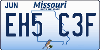 MO license plate EH5C3F