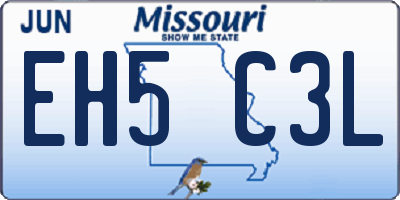 MO license plate EH5C3L