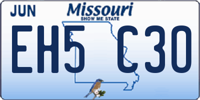 MO license plate EH5C3O