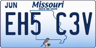 MO license plate EH5C3V
