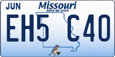 MO license plate EH5C4O
