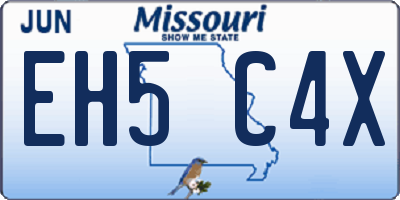 MO license plate EH5C4X