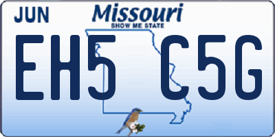 MO license plate EH5C5G