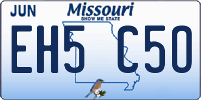 MO license plate EH5C5O