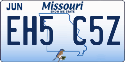 MO license plate EH5C5Z