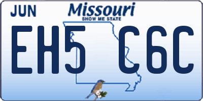 MO license plate EH5C6C