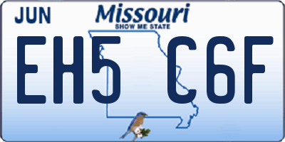 MO license plate EH5C6F