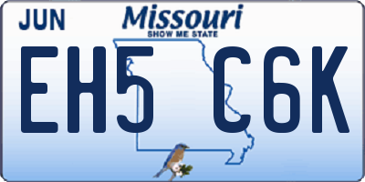 MO license plate EH5C6K