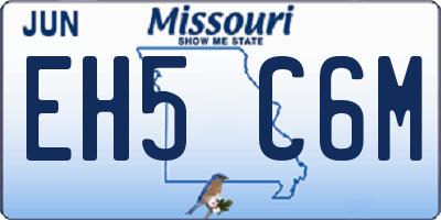 MO license plate EH5C6M