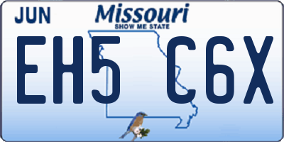 MO license plate EH5C6X