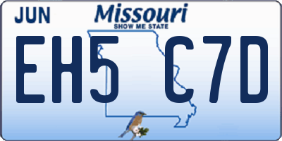 MO license plate EH5C7D