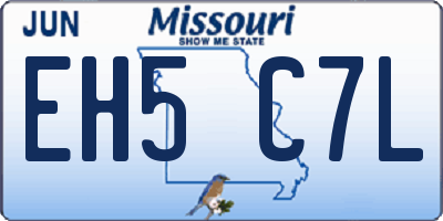 MO license plate EH5C7L