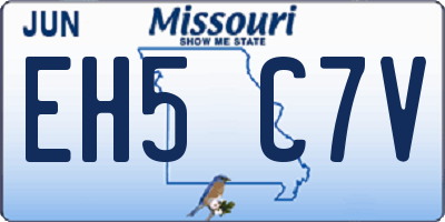 MO license plate EH5C7V