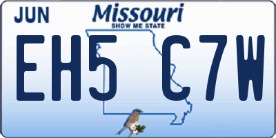 MO license plate EH5C7W