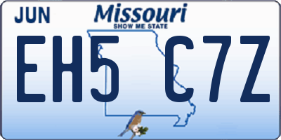 MO license plate EH5C7Z