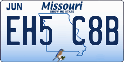 MO license plate EH5C8B