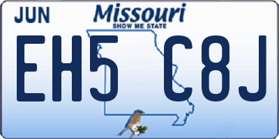 MO license plate EH5C8J