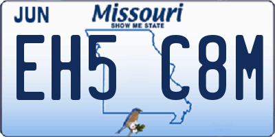 MO license plate EH5C8M