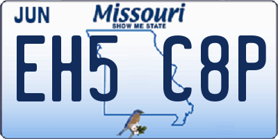 MO license plate EH5C8P