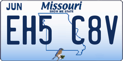 MO license plate EH5C8V