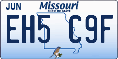 MO license plate EH5C9F