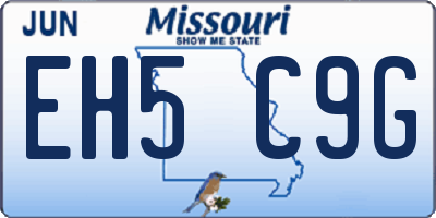 MO license plate EH5C9G
