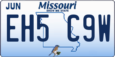MO license plate EH5C9W