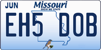 MO license plate EH5D0B