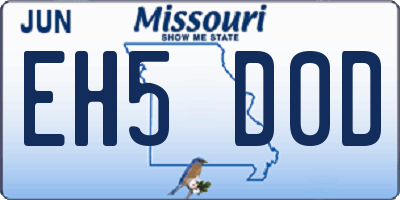 MO license plate EH5D0D