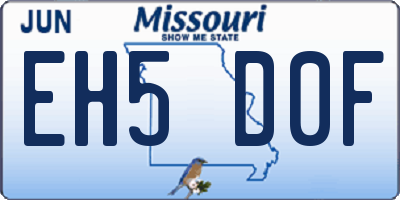MO license plate EH5D0F