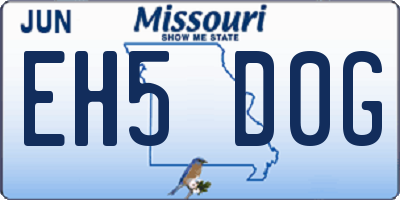 MO license plate EH5D0G