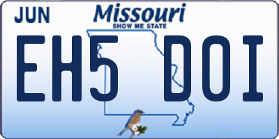 MO license plate EH5D0I